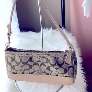 COACH TAN SMALL BAG WITH NANO MINI CASE